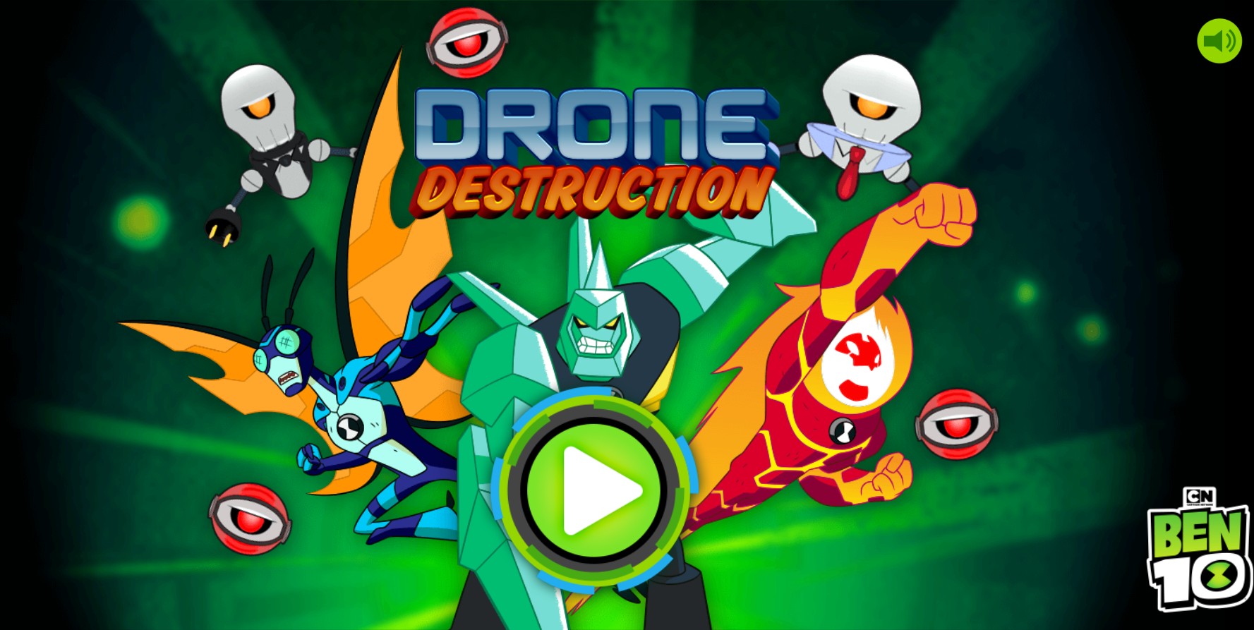 Ben 10 Drone Destruction - Action Packed HTML5: Pro Version