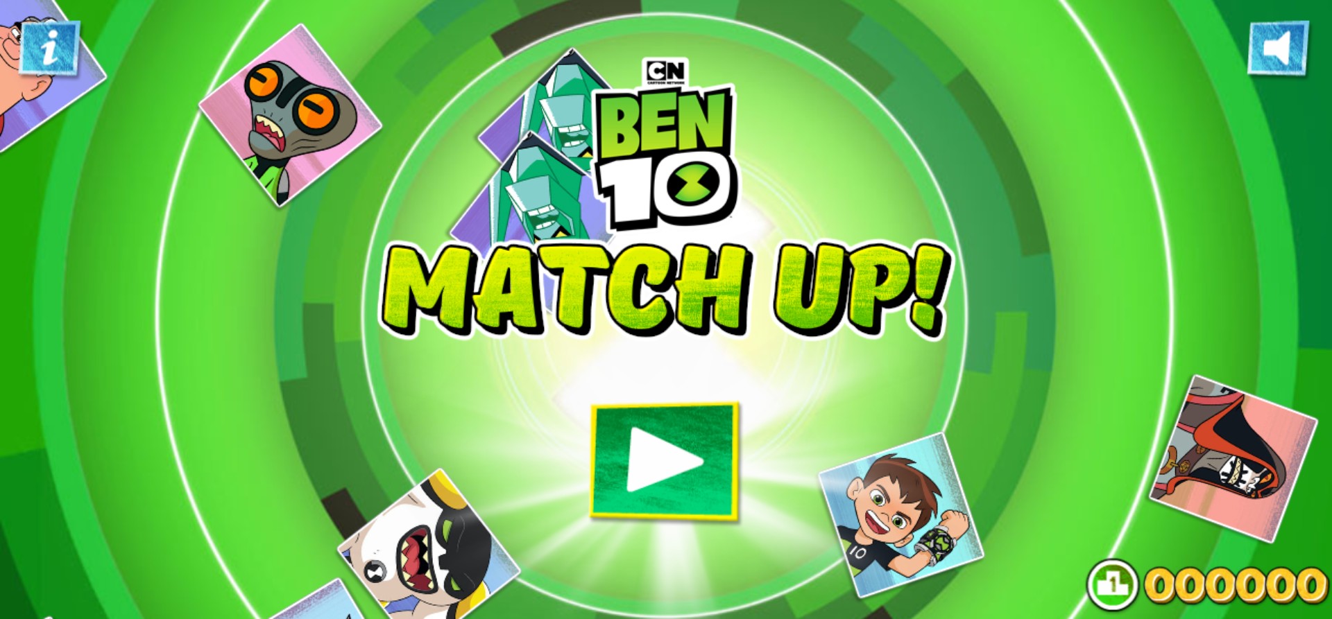 Ben 10 Match Up - Cartoon Network Memory Puzzle: Extreme Challenge