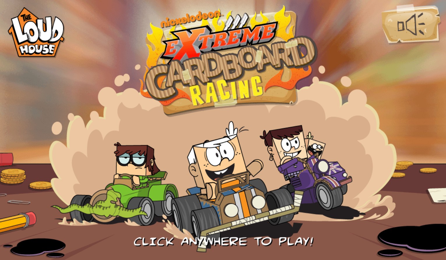 The Loud House Extreme Cardboard Racing - Play Online: Deluxe Online