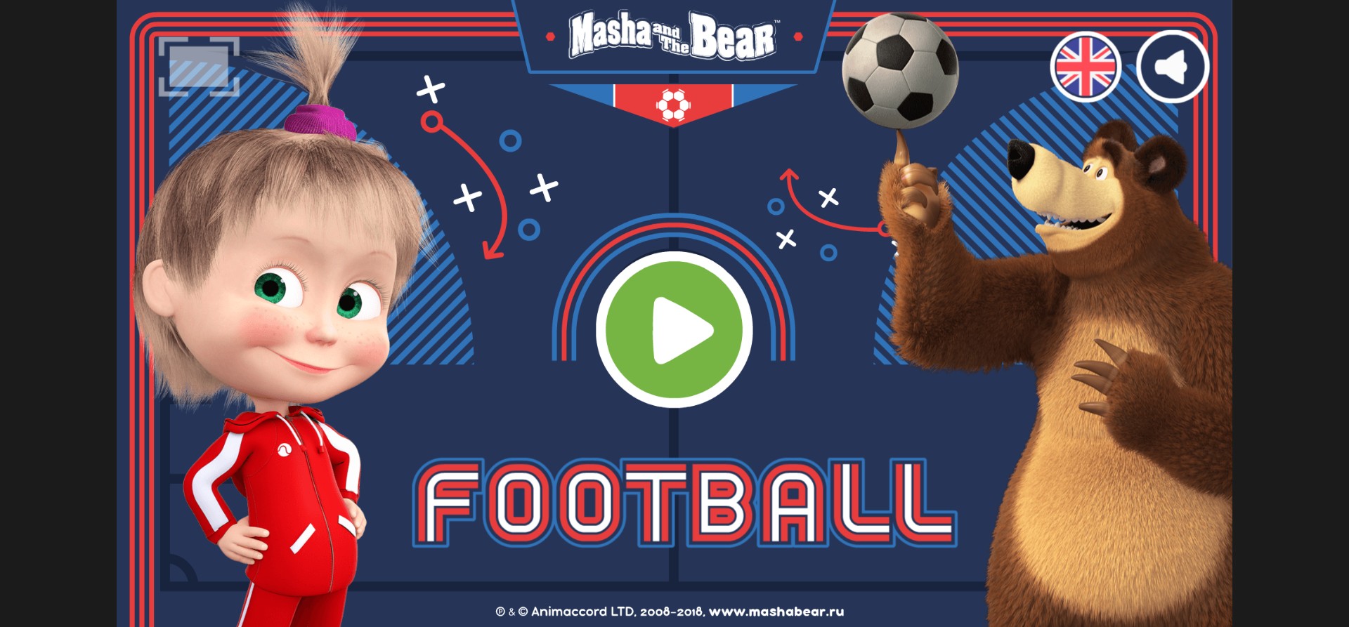 Masha and the Bear Football Game Online: Speed Run Edition