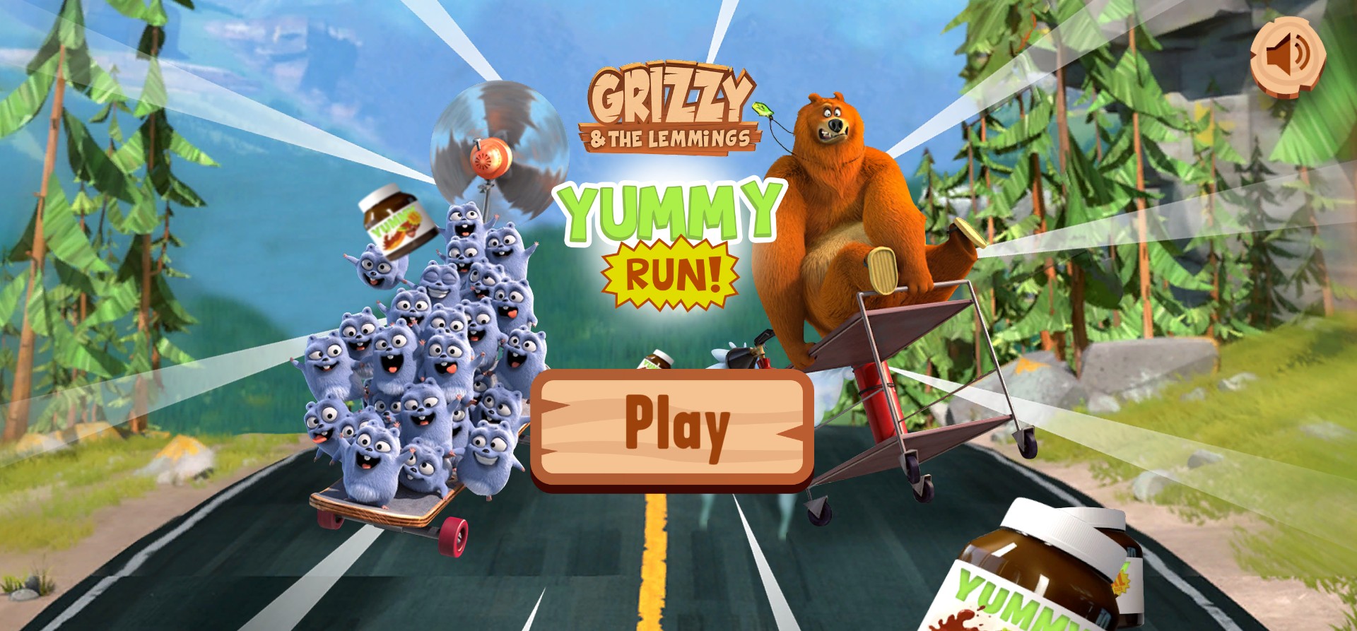 Grizzy and the Lemmings Yummy Run - Online: Deluxe Online