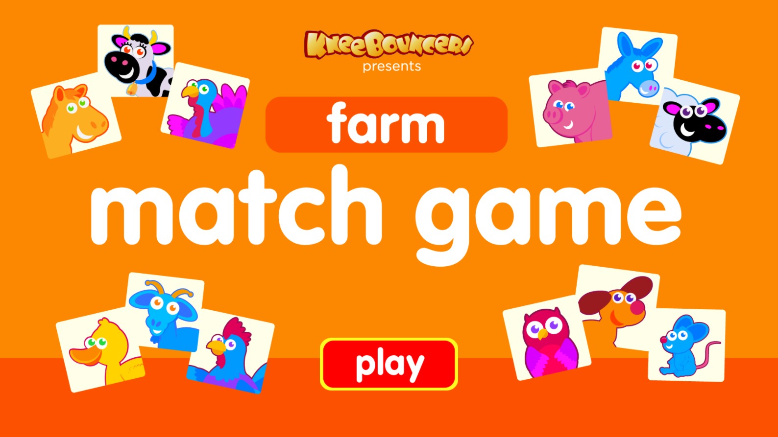 KneeBouncers Farm Match Game for Toddlers and Preschoolers: Free Play Quest