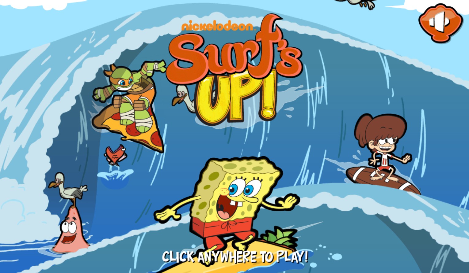 Nickelodeon Surf's Up - Online Browser Surfing: Extreme Challenge