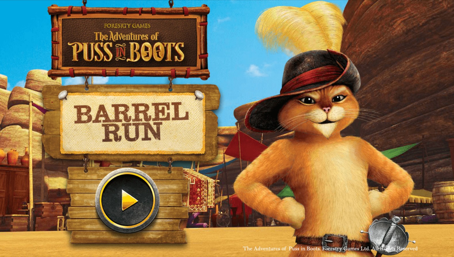 Puss in Boots Barrel Run: Deluxe Online