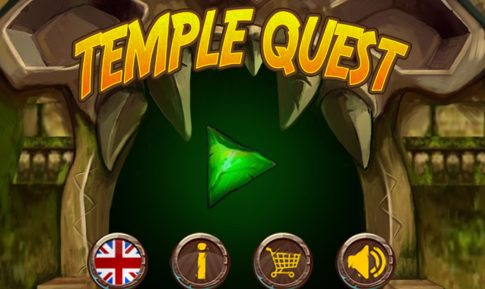 Temple Quest Language Selection Screen: Super Adventure